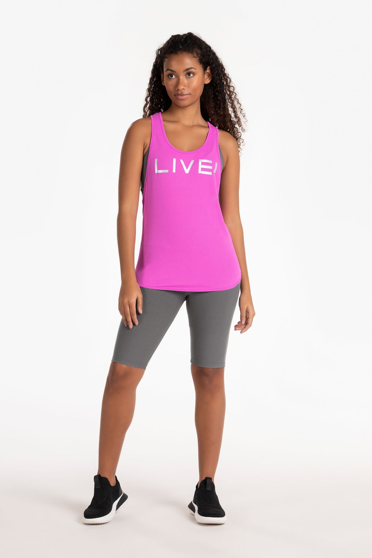 LIVE! Holographic Basic Tank Pink October