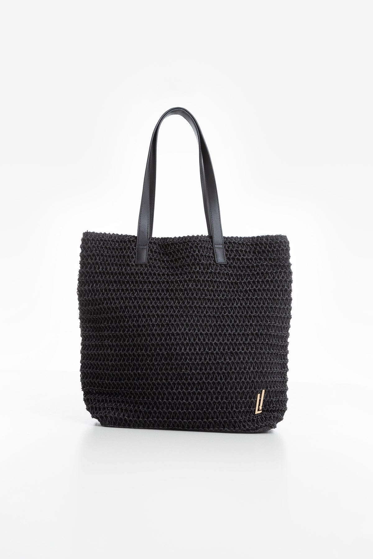 Black Straw Bag